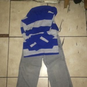 Cute little boy sweater and jeans set